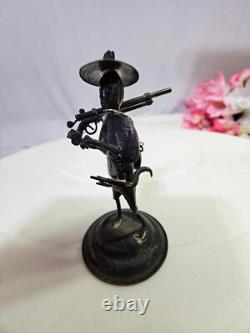 5pc- Sterling Silver Small Figurine Hunter Fisherman Mini made in hongkong- L3