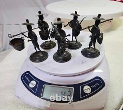 5pc- Sterling Silver Small Figurine Hunter Fisherman Mini made in hongkong- L3