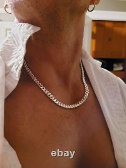6.8MM Solid 925 Sterling Silver Men's Italian MIAMI CUBAN Chain Made in Italy