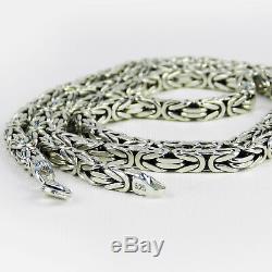 60 cm Genuine Hand Made Kings Chain Silver 925 Sterling 54 gr Byzantine Necklace