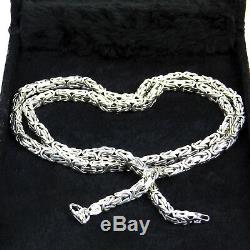 60 cm Genuine Hand Made Kings Chain Silver 925 Sterling 54 gr Byzantine Necklace