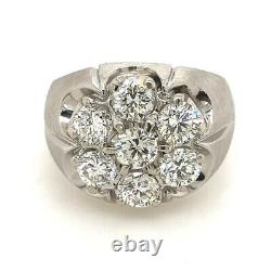 6Ct Round Cut Moissanite Men's Cluster Engagement Ring Real 925 Sterling Silver