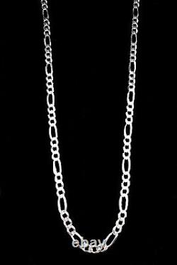 6MM Solid 925 Sterling Silver Italian Men's FIGARO Chain Necklace Made In Italy