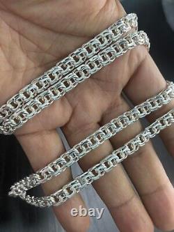 6mm 22 inch 44 grams Chino link Chain 925 Sterling Silver HAND Made All real