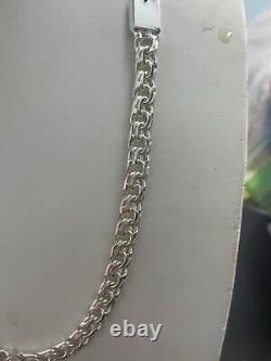 6mm 22 inch 44 grams Chino link Chain 925 Sterling Silver HAND Made All real