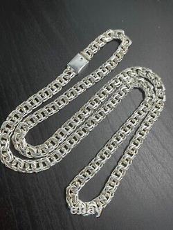 6mm 22 inch 44 grams Chino link Chain 925 Sterling Silver HAND Made All real