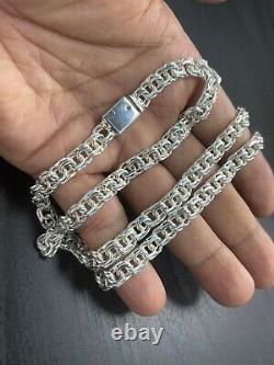 6mm 22 inch 44 grams Chino link Chain 925 Sterling Silver HAND Made All real