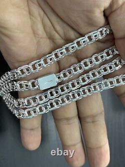 6mm 24 Inch 925 Sterling Silver 36.7 Grams chino link chain Hand Made Necklace