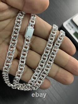 6mm 24 Inch 925 Sterling Silver 36.7 Grams chino link chain Hand Made Necklace