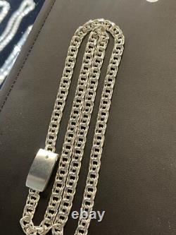 6mm 28 inch 42 grams Chino link Chain 925 Sterling Silver HAND Made All Real