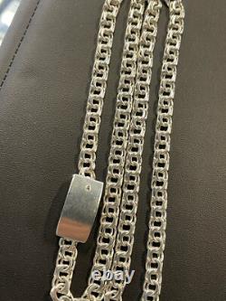 6mm 28 inch 42 grams Chino link Chain 925 Sterling Silver HAND Made All Real