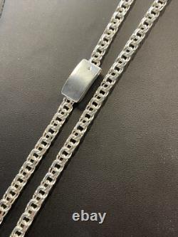 6mm 28 inch 42 grams Chino link Chain 925 Sterling Silver HAND Made All Real