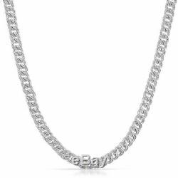 6mm 925 Sterling Silver Lab Made Iced Out Cuban Chain