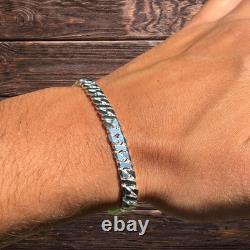 6mm Dollar Link Bracelet Real Solid 925 Sterling Silver MADE IN ITALY