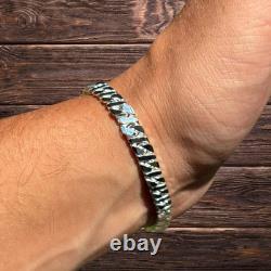 6mm Dollar Link Bracelet Real Solid 925 Sterling Silver MADE IN ITALY