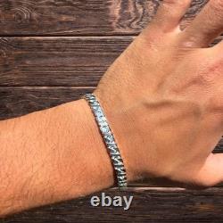 6mm Dollar Link Bracelet Real Solid 925 Sterling Silver MADE IN ITALY