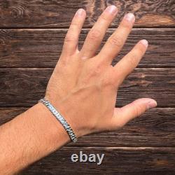 6mm Dollar Link Bracelet Real Solid 925 Sterling Silver MADE IN ITALY