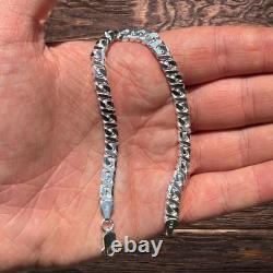 6mm Dollar Link Bracelet Real Solid 925 Sterling Silver MADE IN ITALY