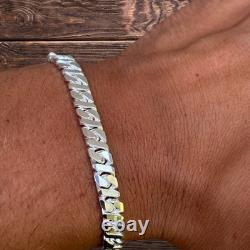 6mm Dollar Link Bracelet Real Solid 925 Sterling Silver MADE IN ITALY
