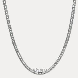 6mm Rounded Franco Chain Necklace Real Solid 925 Sterling Silver MADE IN ITALY