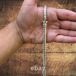 6mm Rounded Franco Chain Necklace Real Solid 925 Sterling Silver MADE IN ITALY