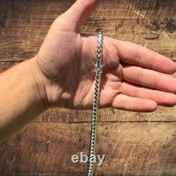 6mm Rounded Franco Chain Necklace Real Solid 925 Sterling Silver MADE IN ITALY