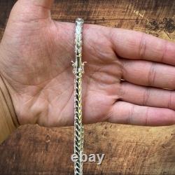 6mm Rounded Franco Chain Necklace Real Solid 925 Sterling Silver MADE IN ITALY
