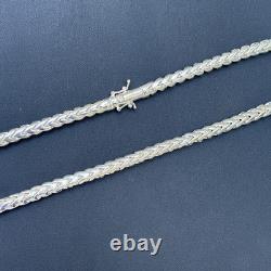 6mm Rounded Franco Chain Necklace Real Solid 925 Sterling Silver MADE IN ITALY
