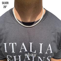 6mm Rounded Franco Chain Necklace Real Solid 925 Sterling Silver MADE IN ITALY