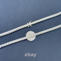 6mm Rounded Franco Chain Necklace Real Solid 925 Sterling Silver MADE IN ITALY