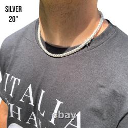 6mm Rounded Franco Chain Necklace Real Solid 925 Sterling Silver MADE IN ITALY