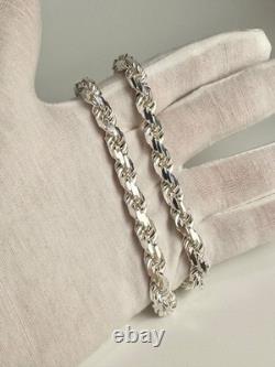 7.75mm 22 inch Italian made 925 sterling silver rope chain for men 118 grams