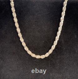 7.75mm 22 inch Italian made 925 sterling silver rope chain for men 118 grams