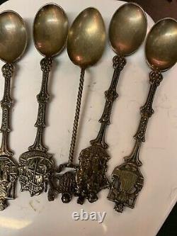 7 Vintage 900 Sterling Silver Spoons Made In Holland