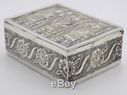 76g/2.7-oz. Antique Solid Sterling Silver Persian (Syria) Made  Box, Stamped