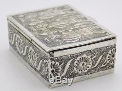 76g/2.7-oz. Antique Solid Sterling Silver Persian (Syria) Made  Box, Stamped