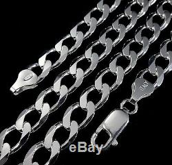 7MM Solid 925 Sterling Silver Italian CUBAN CURB Men's Chain Made in Italy
