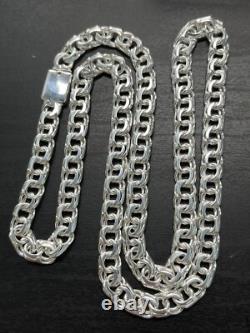 7mm 24 Inch 925 Sterling Silver 52 Grams chino link chain Hand Made Necklace