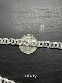 7mm 24 Inch 925 Sterling Silver 52 Grams chino link chain Hand Made Necklace