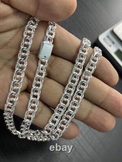 7mm 24 Inch 925 Sterling Silver 52 Grams chino link chain Hand Made Necklace