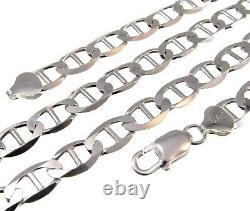 8.2MM Solid 925 Sterling Silver Mariner 180 Chain Marina Necklace Made in Italy