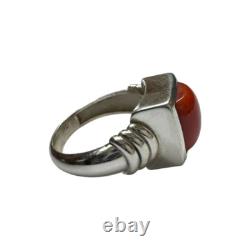 8.5 Ratti Natural Coral Ring Made with Sterling Silver