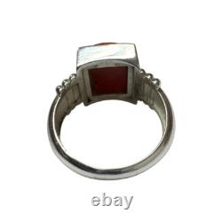 8.5 Ratti Natural Coral Ring Made with Sterling Silver