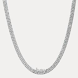 8mm Double Curb Link Chain Necklace Solid 925 Sterling Silver MADE IN ITALY