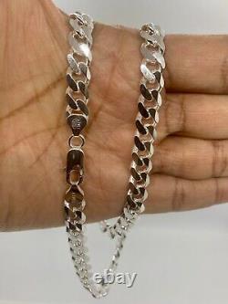 8mm Solid 925 Sterling Silver Cuban Link Chain Necklace Men 18-30 Made Italy