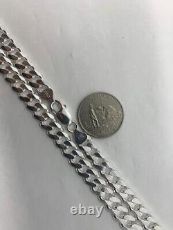 8mm Solid 925 Sterling Silver Cuban Link Chain Necklace Men 18-30 Made Italy