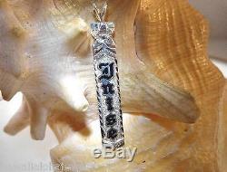 8mm X 2 Hawaiian Heirloom Sterling Silver Custom Made Personalized Name Pendant