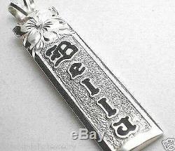 8mm X 2 Hawaiian Heirloom Sterling Silver Custom Made Personalized Name Pendant