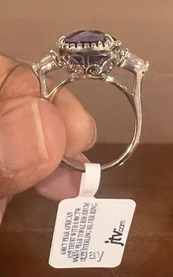 925 A high-quality British-made sterling silver Ring With Pear Shape Amethyst