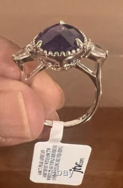 925 A high-quality British-made sterling silver Ring With Pear Shape Amethyst